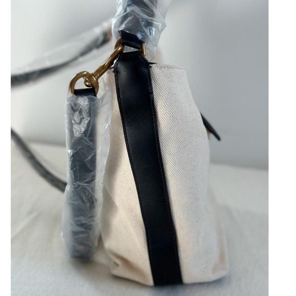 J.Crew Signet Hobo Canvas Bag in Italian Leather/Canvas